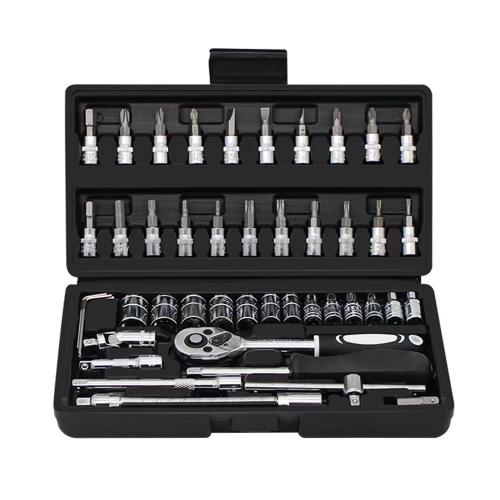 46Pcs  Steel Torque  Ratchet  Socket  Wrench  set