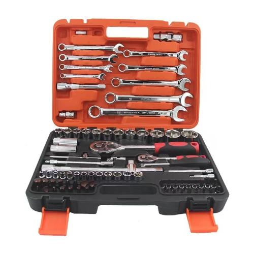 82Pcs Industrial Grade Socket Wrench Set Auto Repair Tool